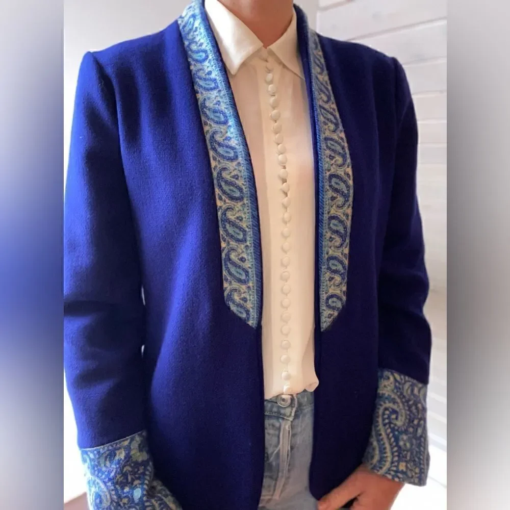 Vintage Open Blazer with Paisley Pattern - Picture 8 of 12